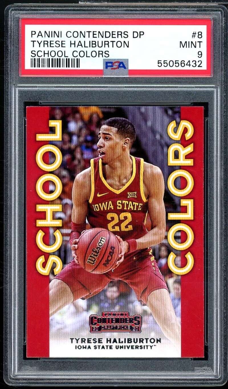 Tyrese Haliburton Rookie 2020-21 Panini Contenders DP School Colors #8 PSA 9 Image 1