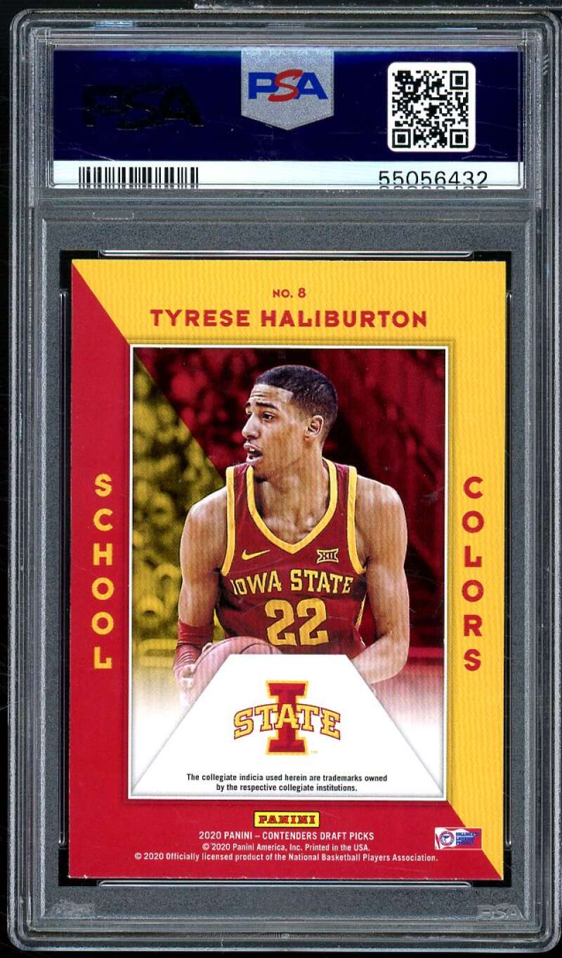 Tyrese Haliburton Rookie 2020-21 Panini Contenders DP School Colors #8 PSA 9 Image 2