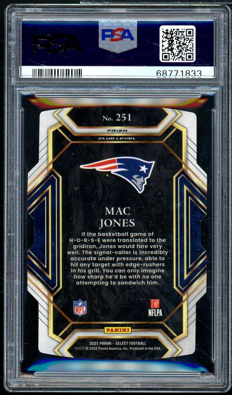 Mac Jones Rookie Card 2021 Select Die-Cut Red Yellow Prizm #251 PSA 9 Image 2