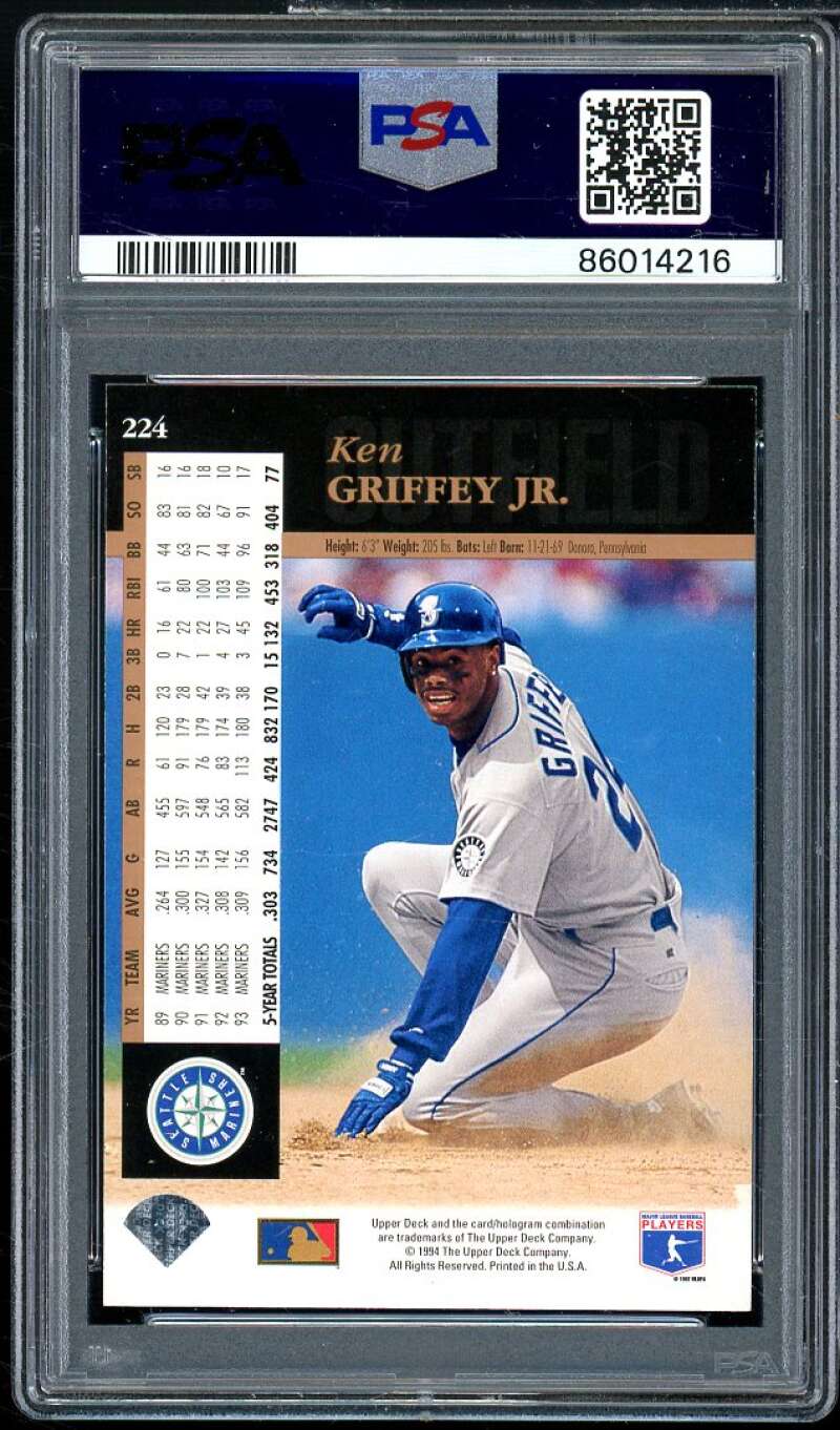 Ken Griffey Jr. Card 1994 Upper Deck Electric Diamond #224 PSA 9 Image 2