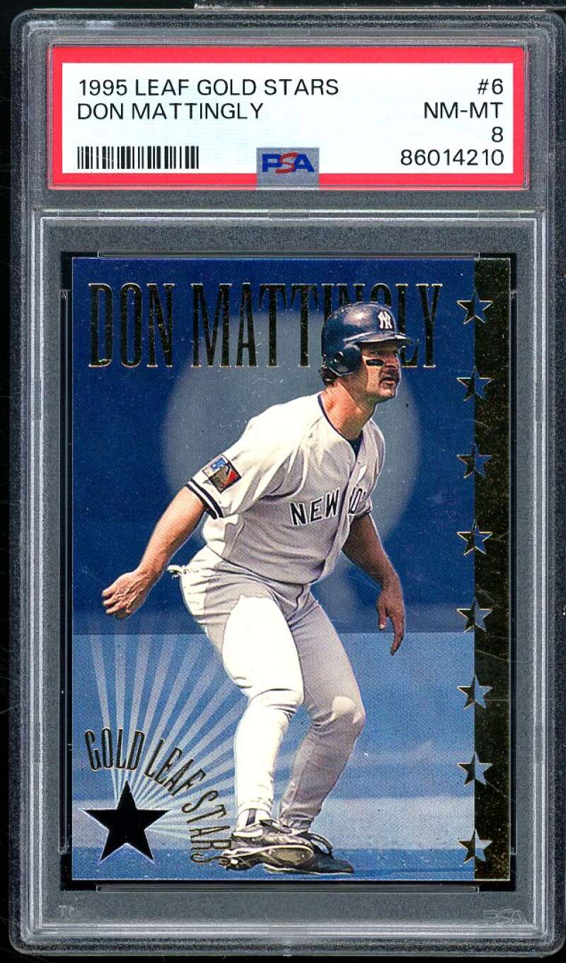 Don mattingly Card 1995 Leaf Gold Stars #6 PSA 8 Image 1