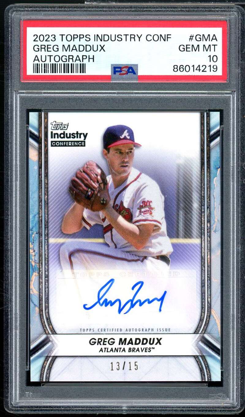 Greg Maddux 2023 Topps Industry Conf Autograph (Serial #D 13/15) #gma PSA 10 Image 1