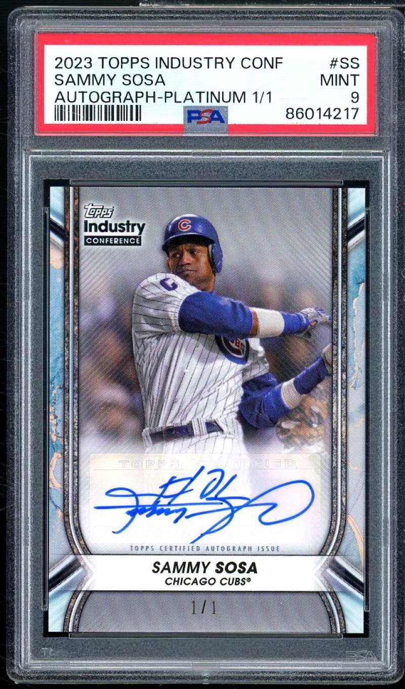 Samy Sosa 2023 Topps Industry Conf Autograph Platinum (Serial #D 1/1) #ss PSA 9 Image 1