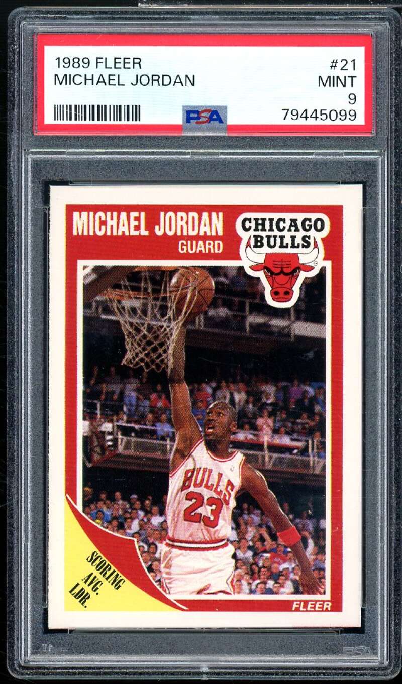 Michael Jordan Card 1989-90 Fleer #21 PSA 9 Image 1