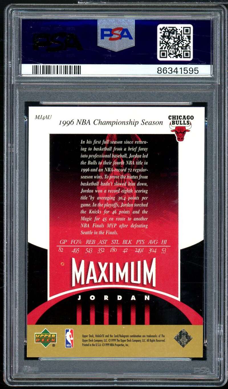 Michael Jordan Card 1999-00 Hologrfx Maxium Jordan-Ausome #mj4 PSA 9 Image 2