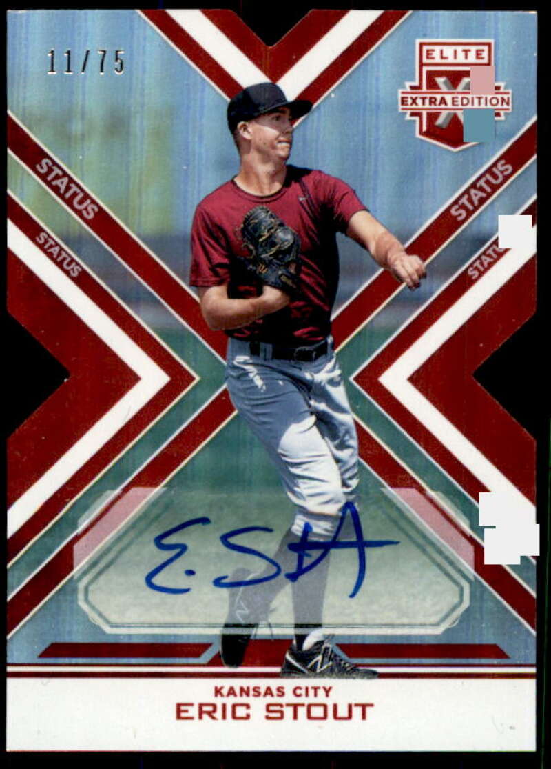 Eric Stout Rookie 2016 Elite Extra Edition Autographs Status Red Die Cut #163  Image 1