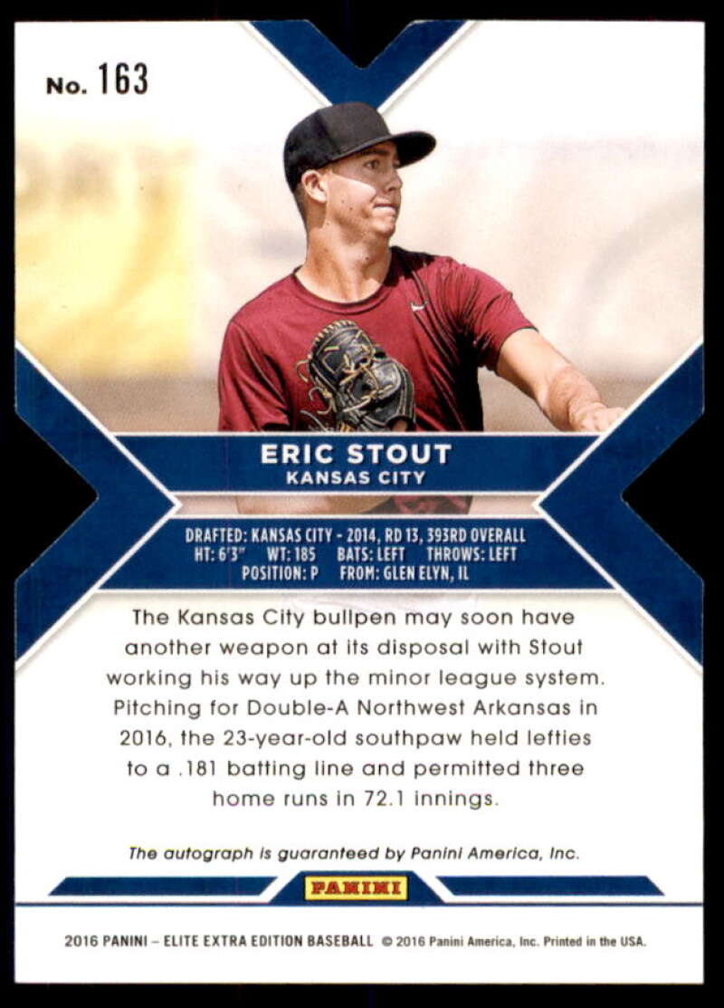 Eric Stout Rookie 2016 Elite Extra Edition Autographs Status Red Die Cut #163  Image 2
