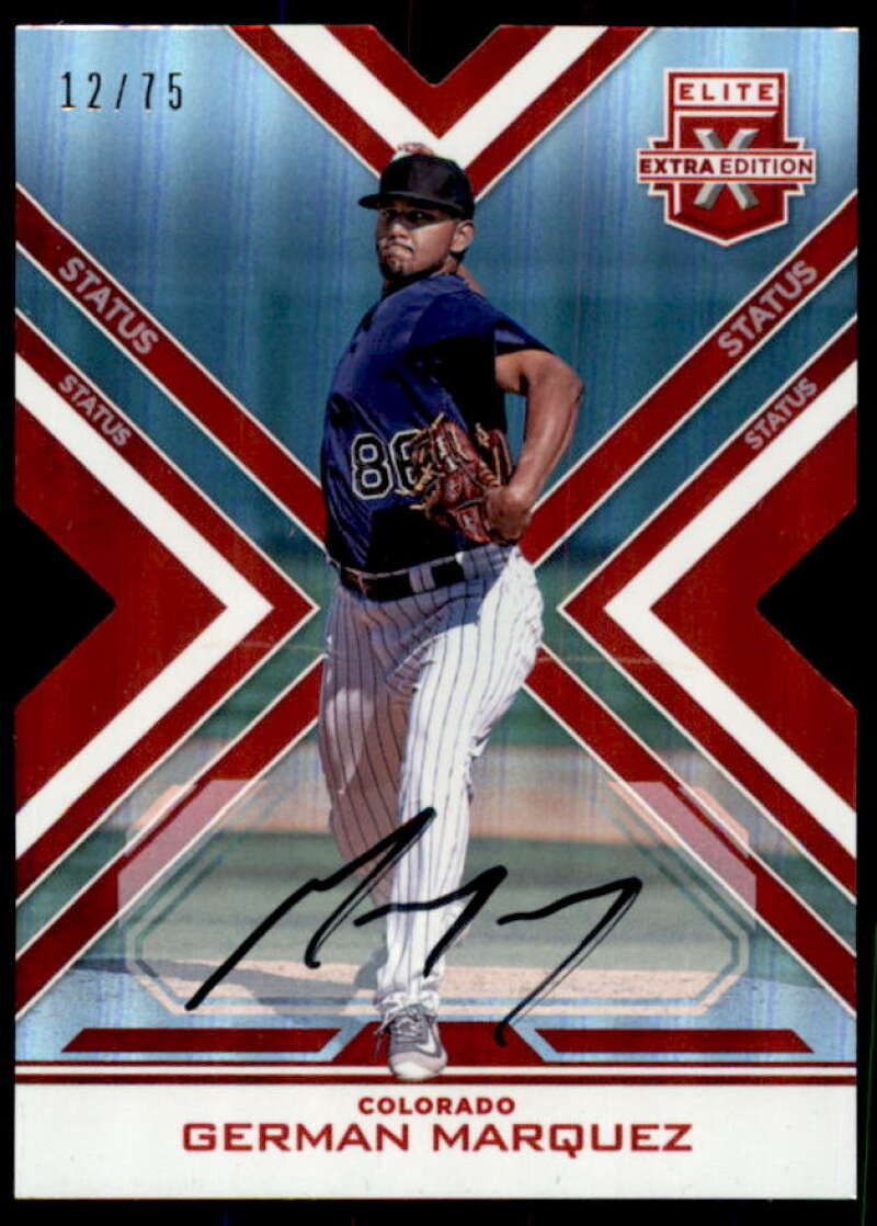 German Marquez Rookie 2016 Elite Extra Edition Autograph Status Red Die Cut #42  Image 1