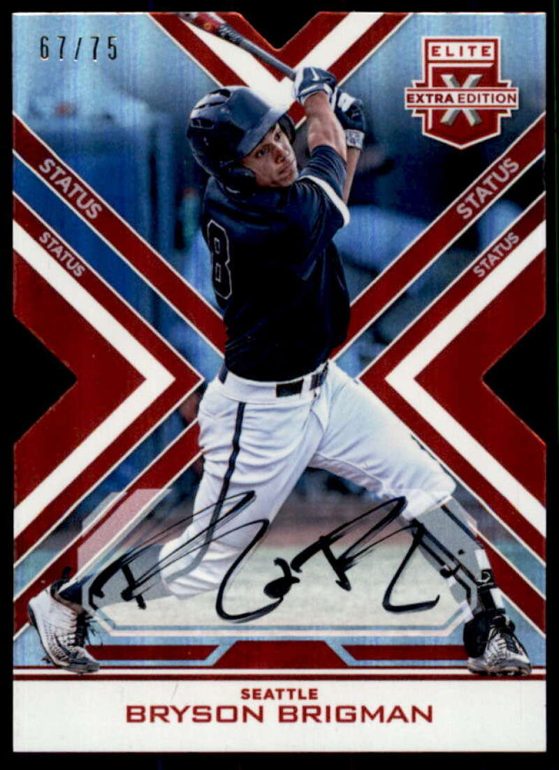 Bryson Brigman Rookie 2016 Elite Extra Edition Autograph Status Red Die Cut #18  Image 1