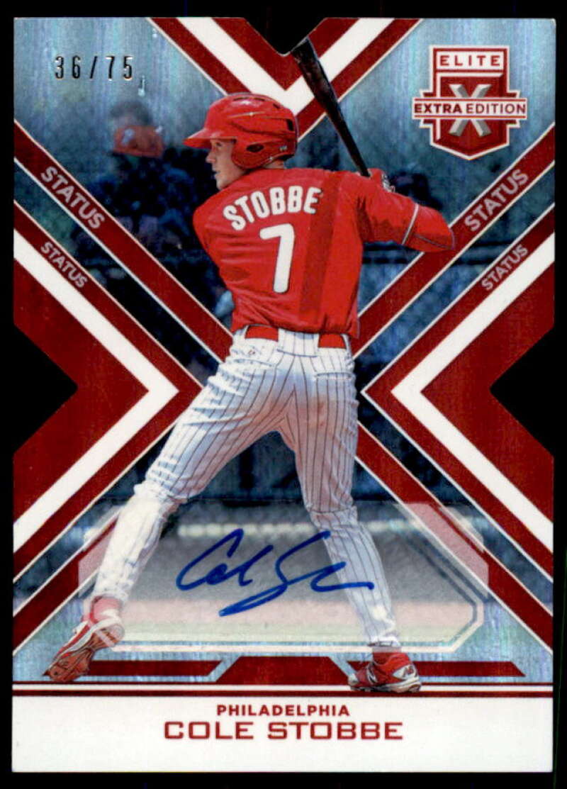 Cole Stobbe Rookie 2016 Elite Extra Edition Autographs Status Red Die Cut #86  Image 1
