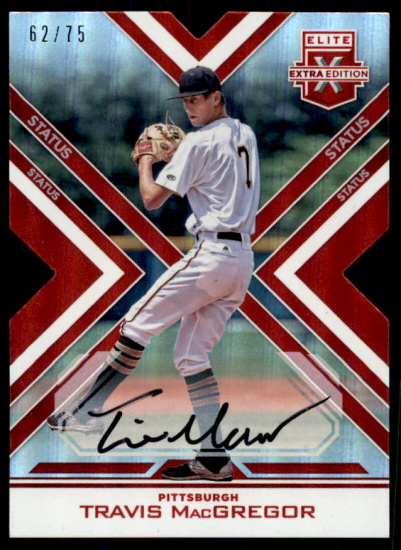Travis MacGregor Rookie 2016 Elite Extra Edition Auto Status Red Die Cut #68  Image 1