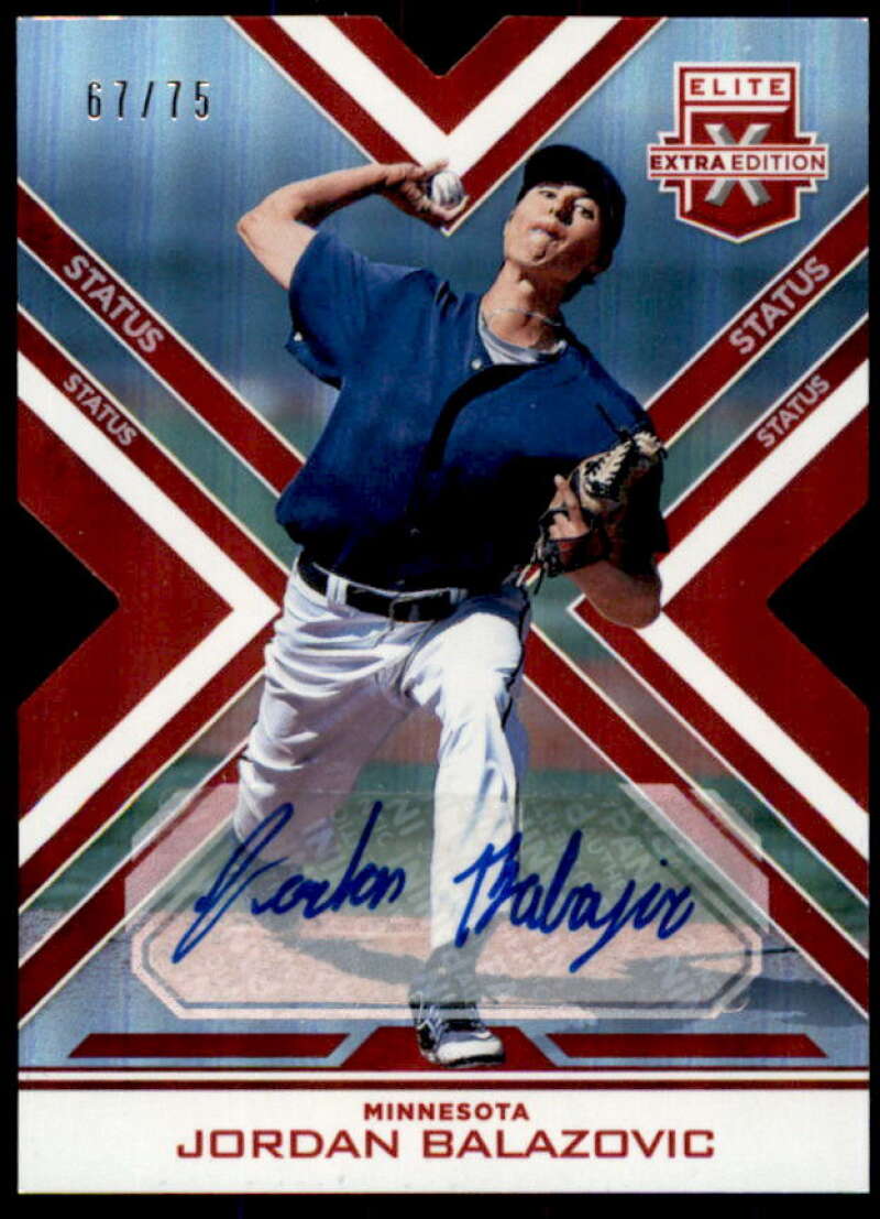 Jordan Balazovic Rookie 2016 Elite Extra Edition Auto Status Red Die Cut #162  Image 1