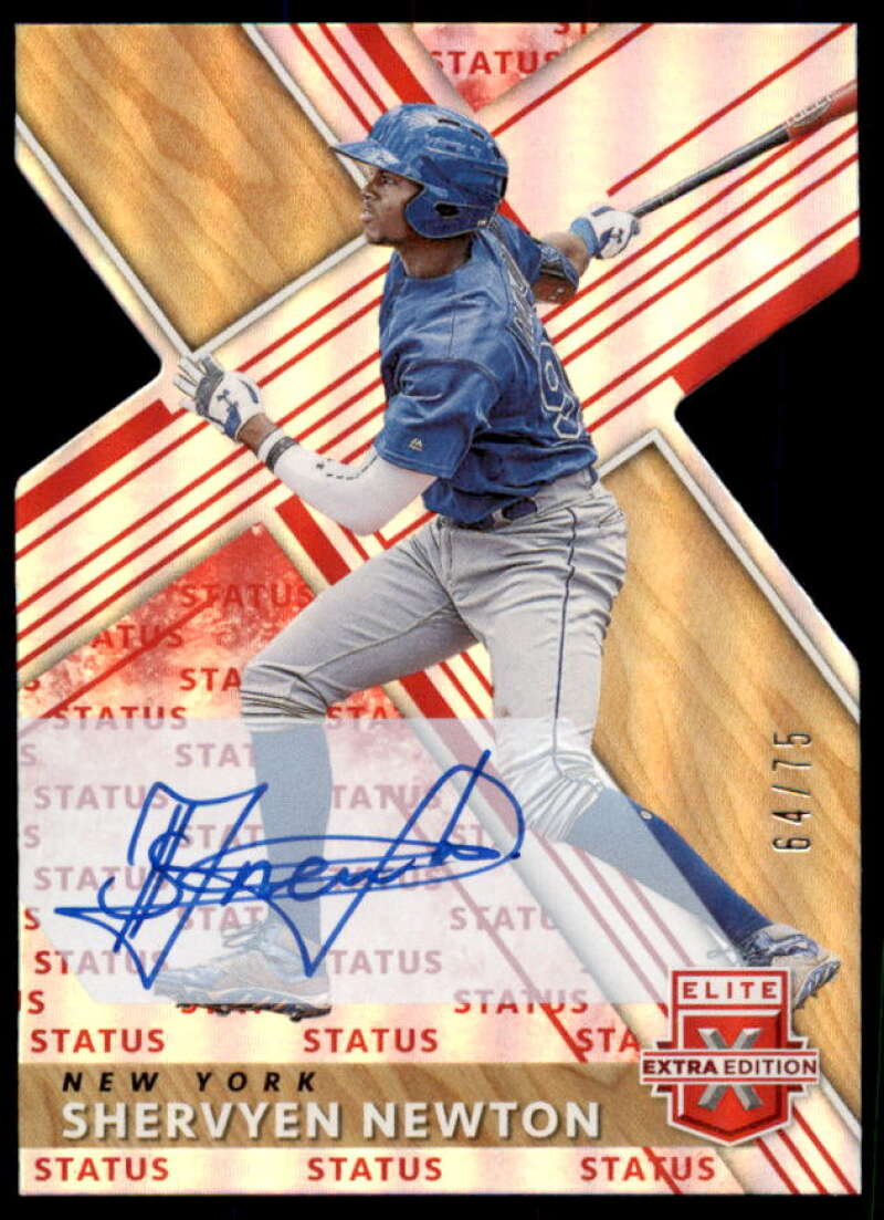 Shervyen Newton RC 2019 Elite Extra Edition Autographs Status Die Cut Red #94  Image 1