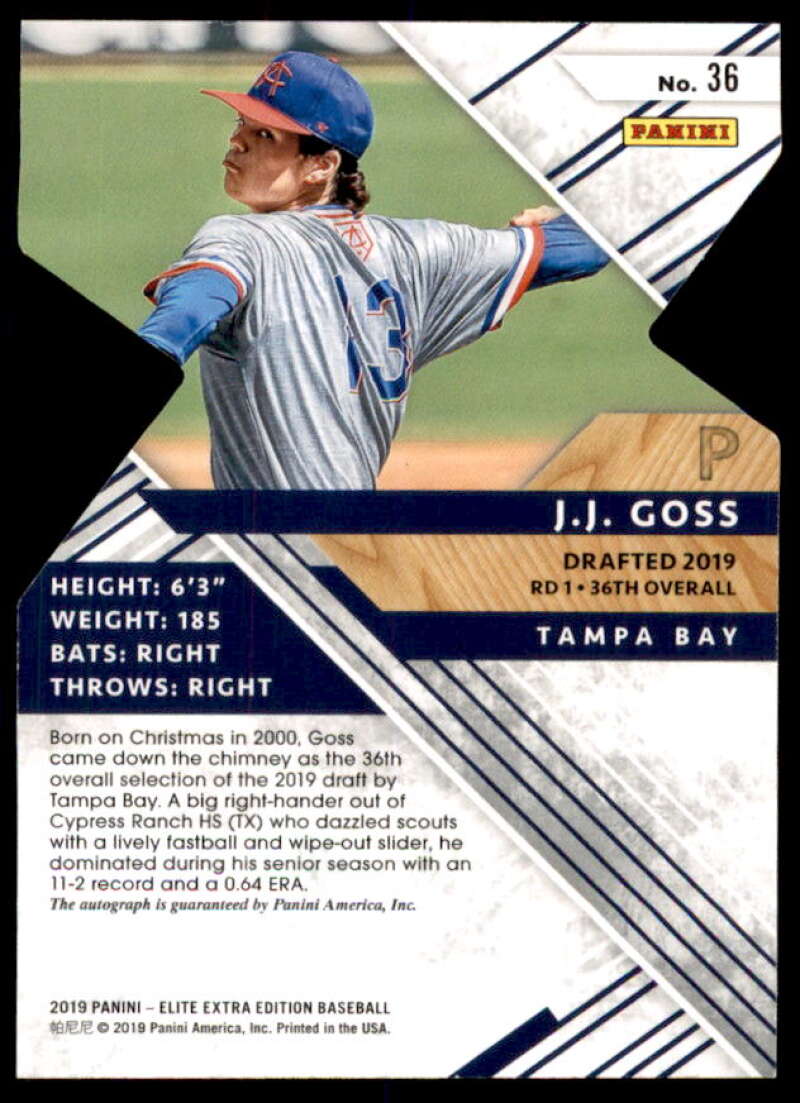 J.J. Goss Rookie 2019 Elite Extra Edition Autographs Status Die Cut Red #36  Image 2