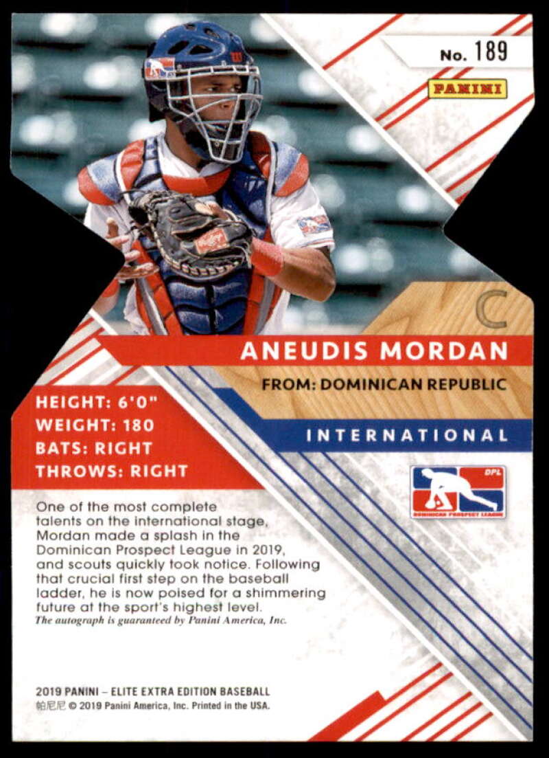 Aneudis Mordan Rookie 2019 Elite Extra Edition Auto Status Die Cut Red #189  Image 2