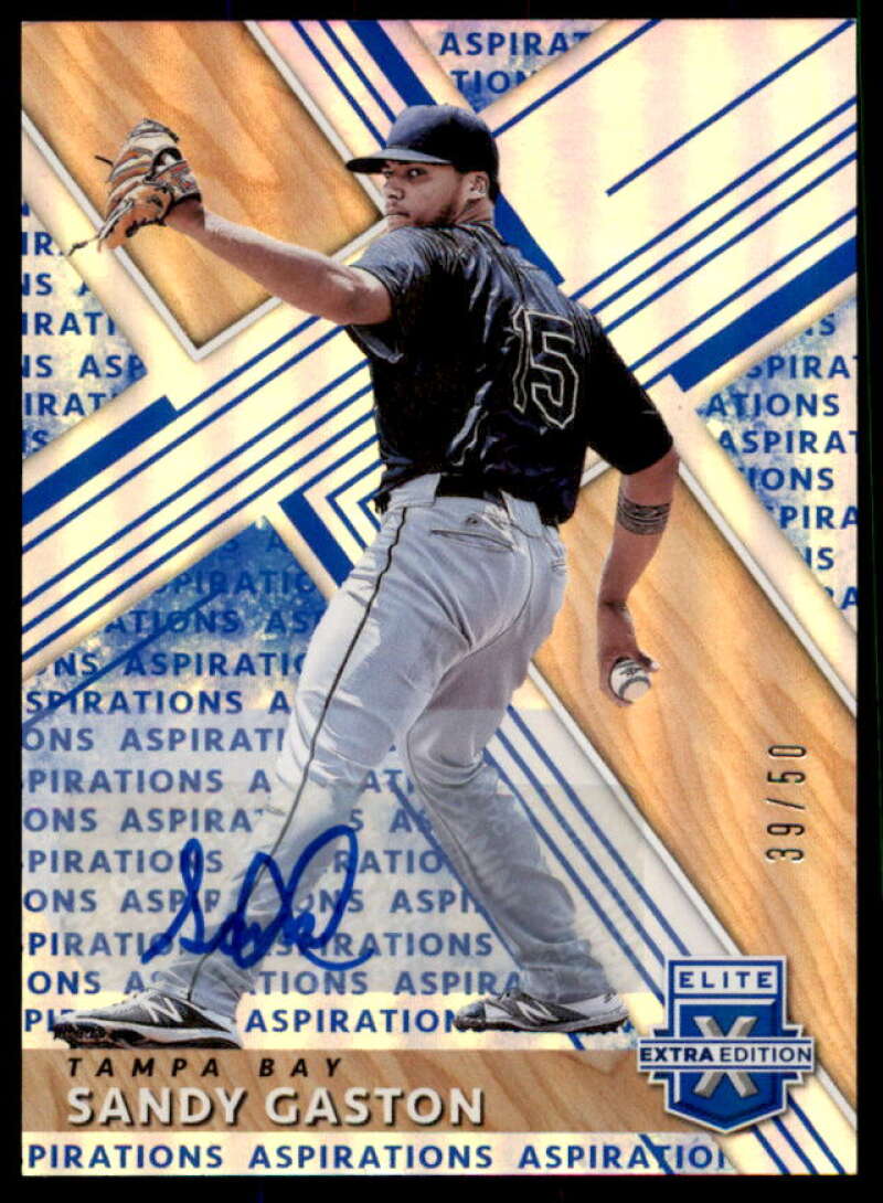 Sandy Gaston Rookie 2019 Elite Extra Edition Autographs Aspirations Blue #161  Image 1