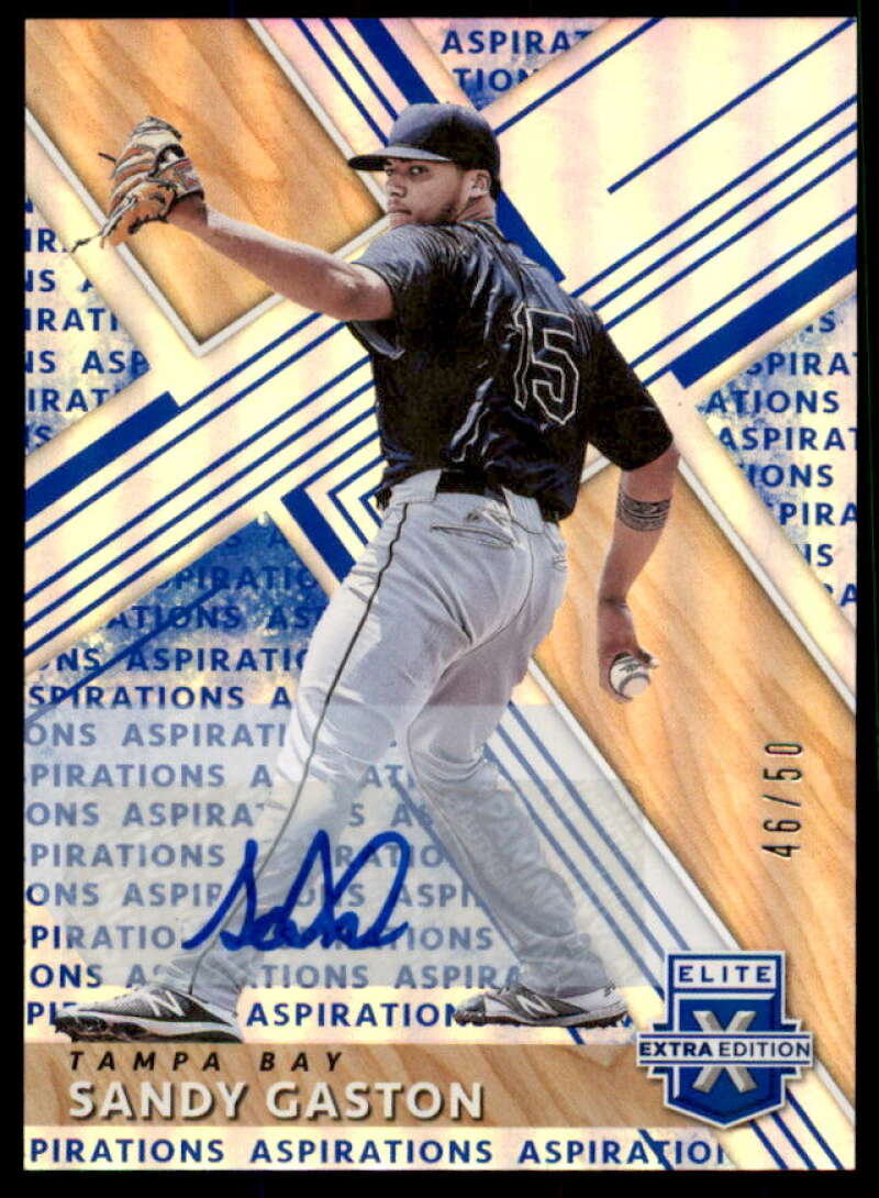 Sandy Gaston Rookie 2019 Elite Extra Edition Autographs Aspirations Blue #161  Image 1
