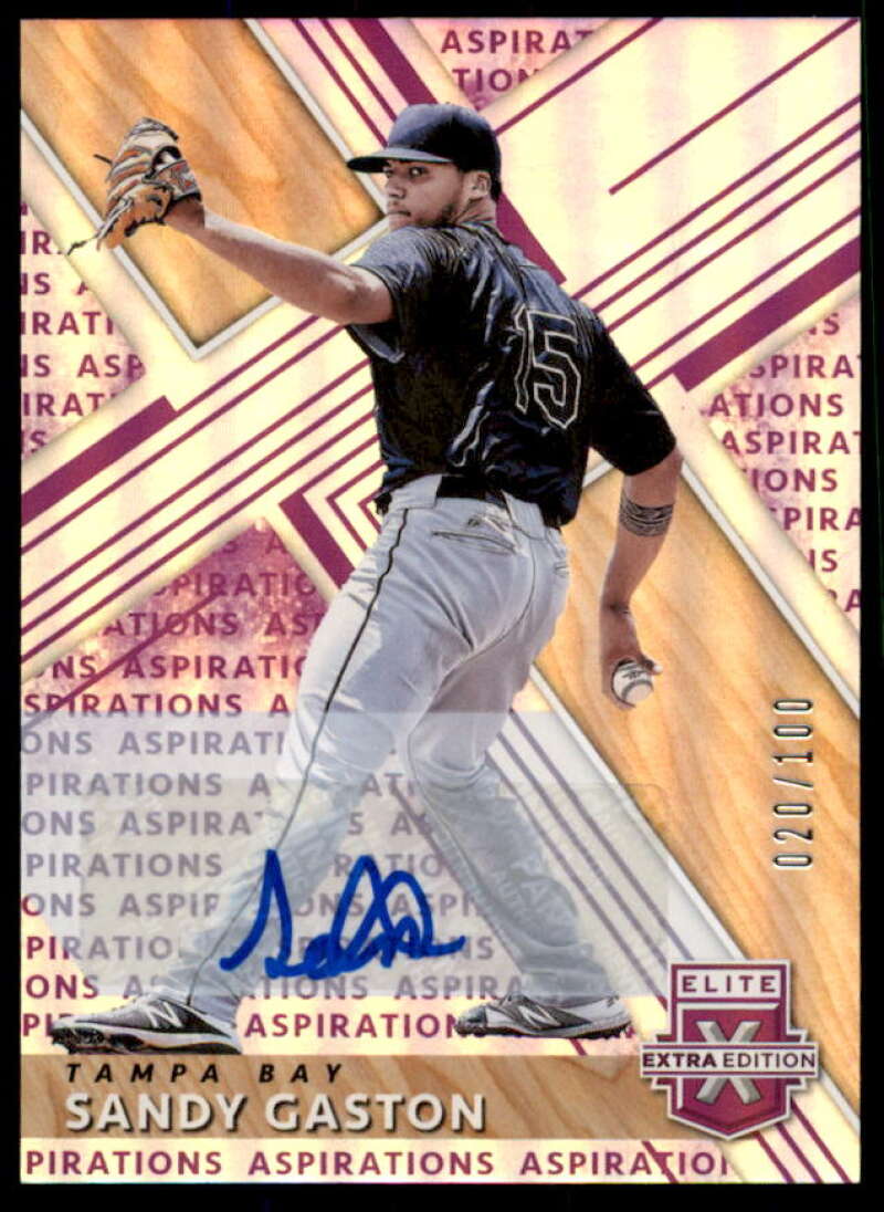 Sandy Gaston Rookie 2019 Elite Extra Edition Autographs Aspirations Purple #161  Image 1