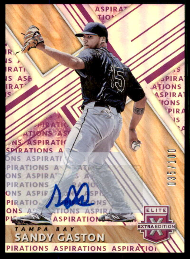 Sandy Gaston Rookie 2019 Elite Extra Edition Autographs Aspirations Purple #161  Image 1