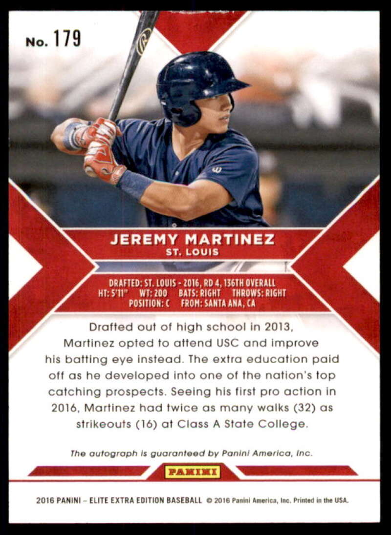 Jeremy Martinez Rookie 2016 Elite Extra Edition Auto Aspirations Purple #179  Image 2