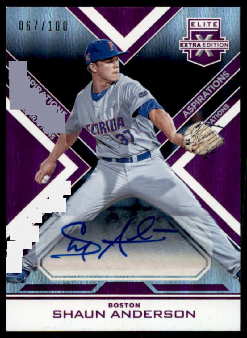 Shaun Anderson Rookie 2016 Elite Extra Edition Autograph Aspirations Purple #96  Image 1