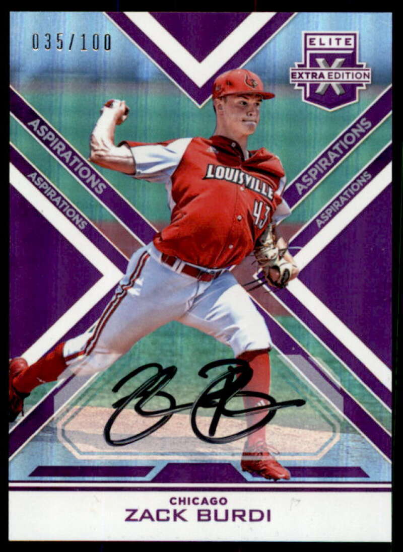 Zack Burdi Rookie 2016 Elite Extra Edition Autographs Aspirations Purple #26  Image 1