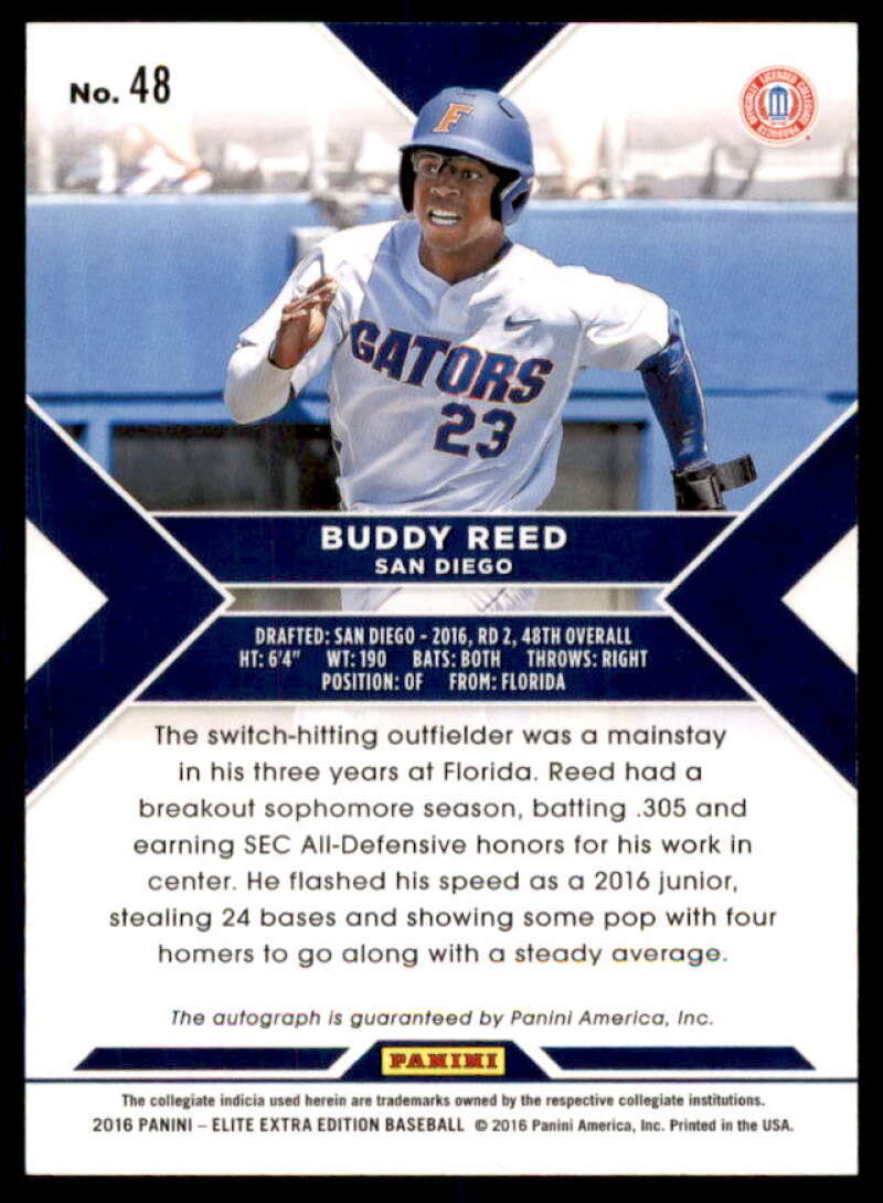 Buddy Reed Rookie Card 2016 Elite Extra Edition Autographs Charcoal #48  Image 2