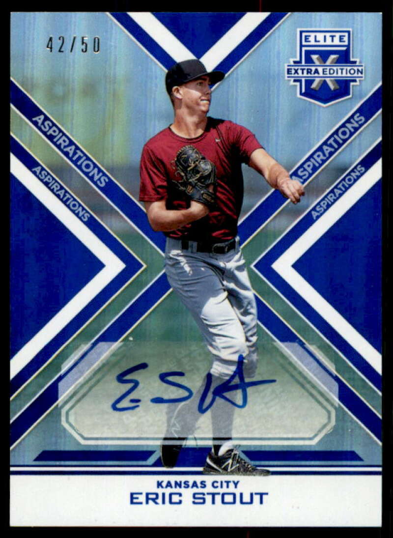 Eric Stout Rookie 2016 Elite Extra Edition Autographs Aspirations Blue #163  Image 1