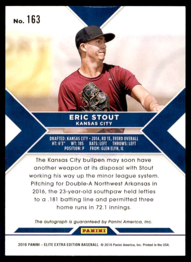 Eric Stout Rookie 2016 Elite Extra Edition Autographs Aspirations Blue #163  Image 2