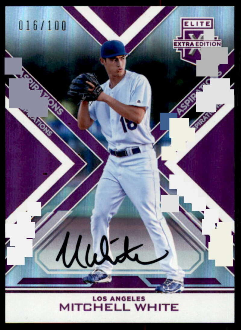 Mitchell White Rookie 2016 Elite Extra Edition Autograph Aspirations Purple #84  Image 1