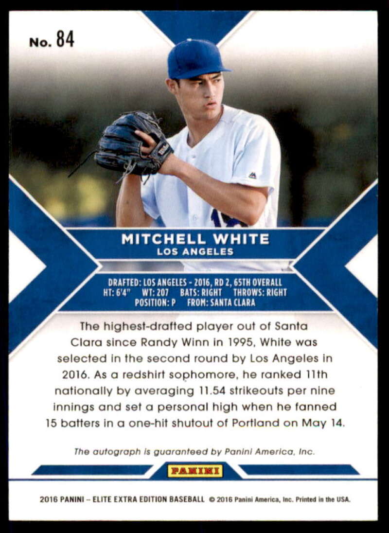 Mitchell White Rookie 2016 Elite Extra Edition Autograph Aspirations Purple #84  Image 2