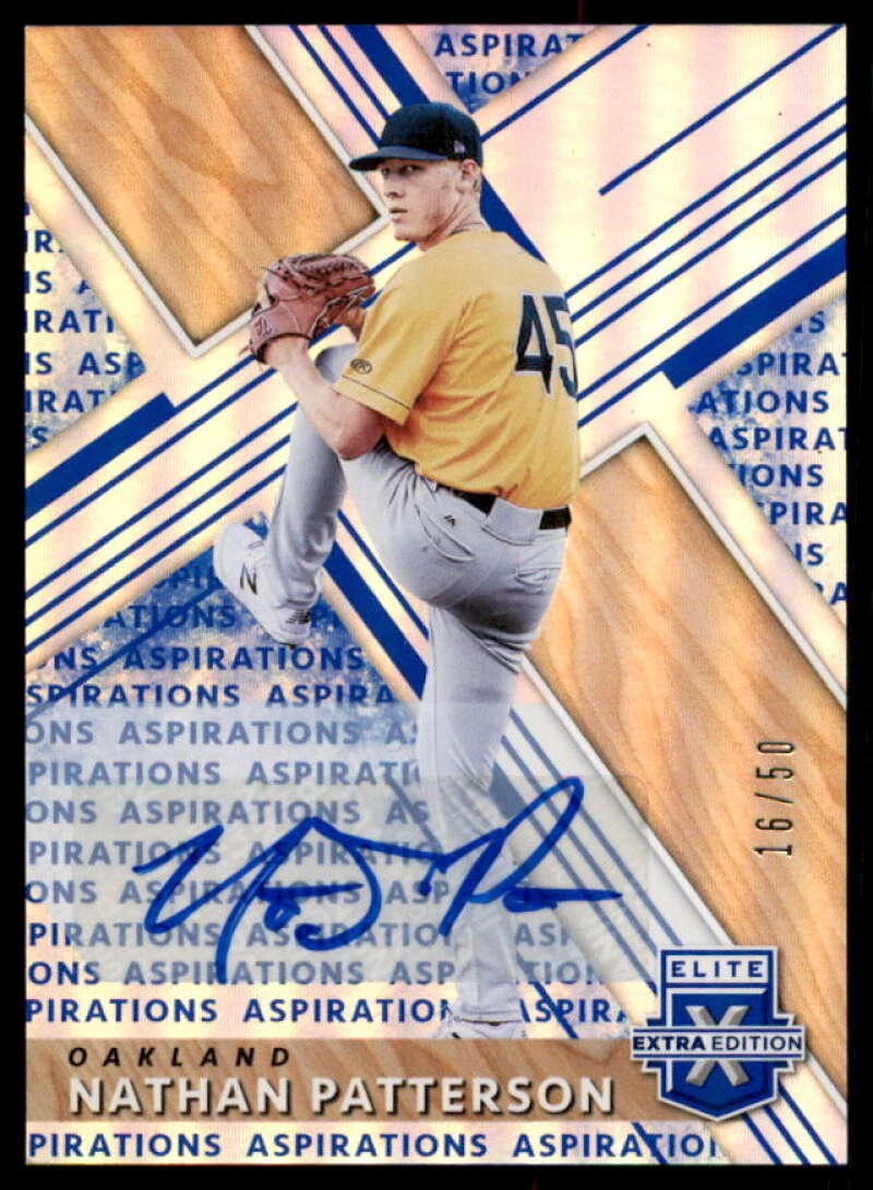 Nathan Patterson Rookie 2019 Elite Extra Edition Auto Aspirations Blue #180  Image 1
