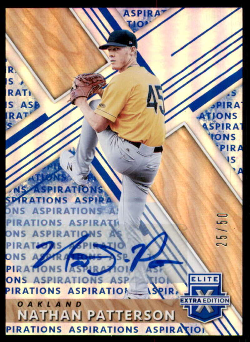 Nathan Patterson Rookie 2019 Elite Extra Edition Auto Aspirations Blue #180  Image 1
