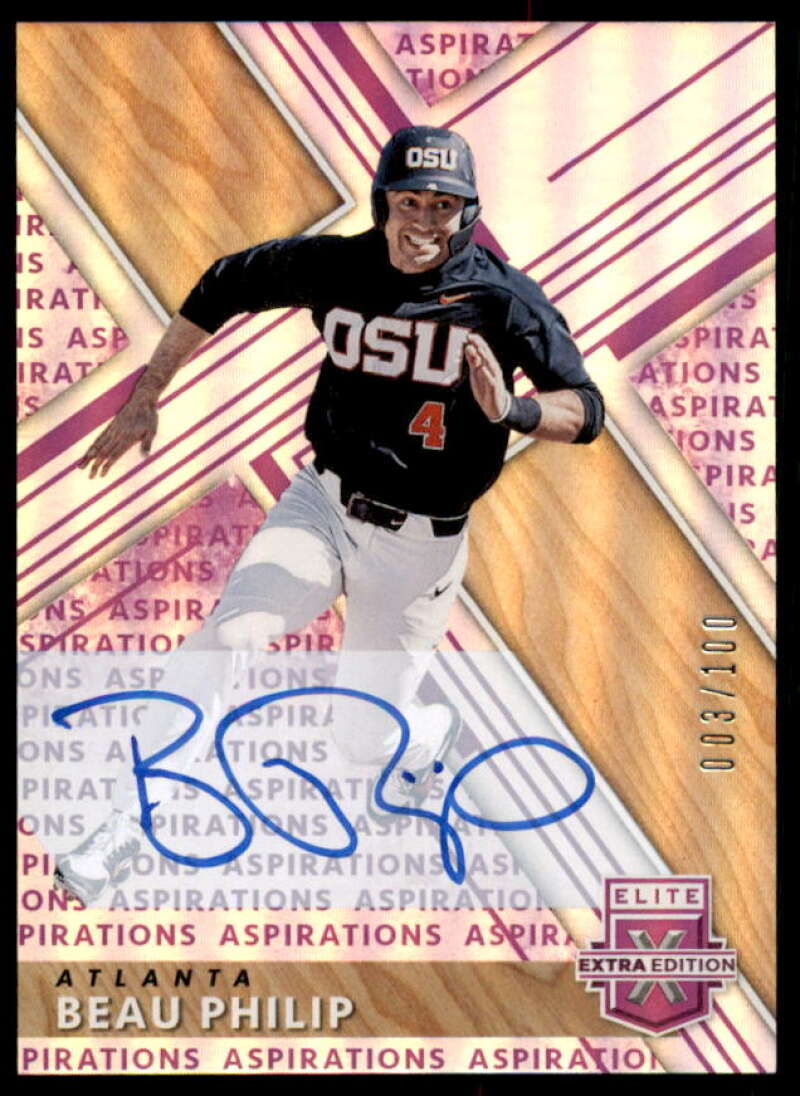 Beau Philip Rookie 2019 Elite Extra Edition Autographs Aspirations Purple #60  Image 1