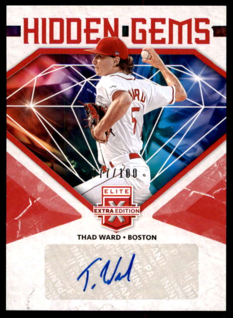 Thad Ward Rookie Card 2019 Elite Extra Edition Hidden Gems Autographs Red #28  Image 1