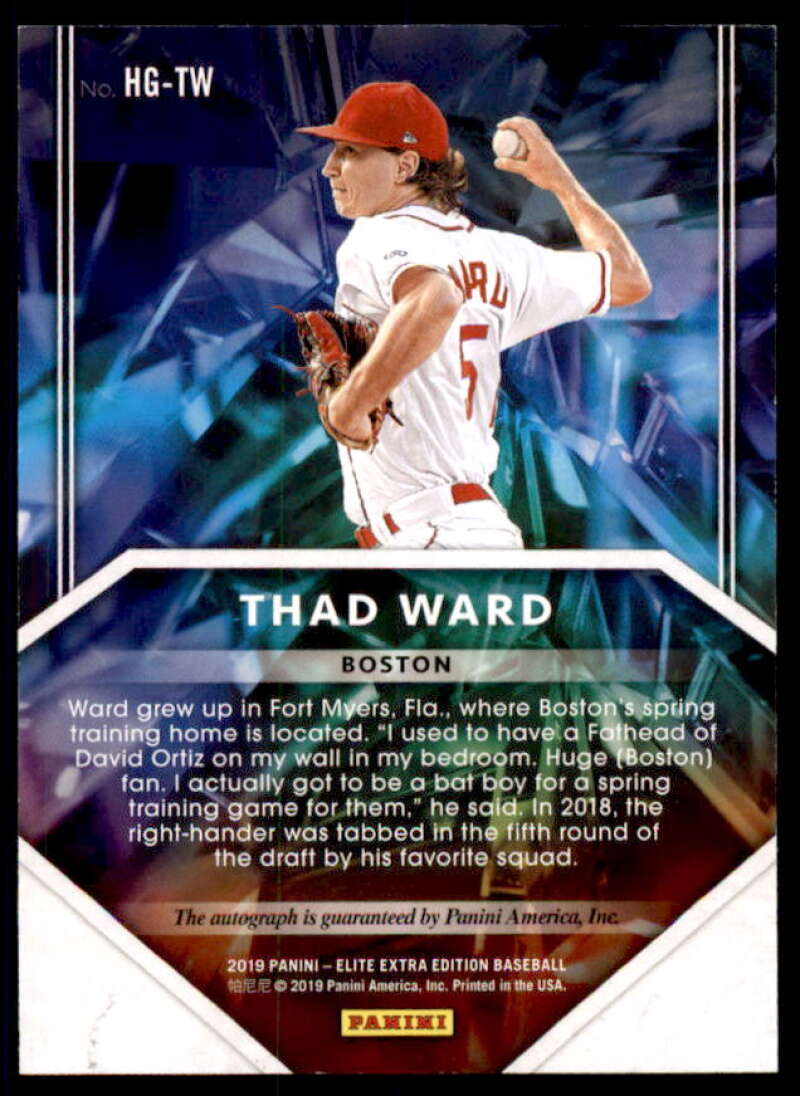 Thad Ward Rookie Card 2019 Elite Extra Edition Hidden Gems Autographs Red #28  Image 2