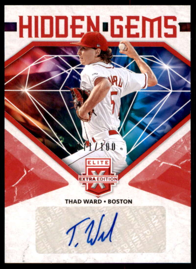 Thad Ward Rookie Card 2019 Elite Extra Edition Hidden Gems Autographs Red #28  Image 1