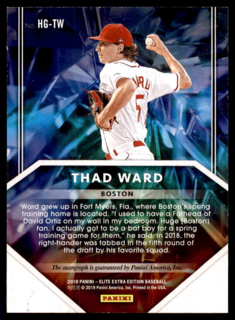Thad Ward Rookie Card 2019 Elite Extra Edition Hidden Gems Autographs Red #28  Image 2