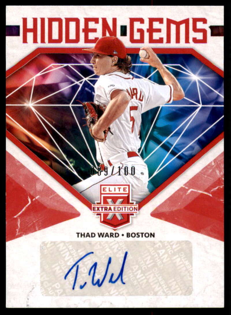 Thad Ward Rookie Card 2019 Elite Extra Edition Hidden Gems Autographs Red #28  Image 1