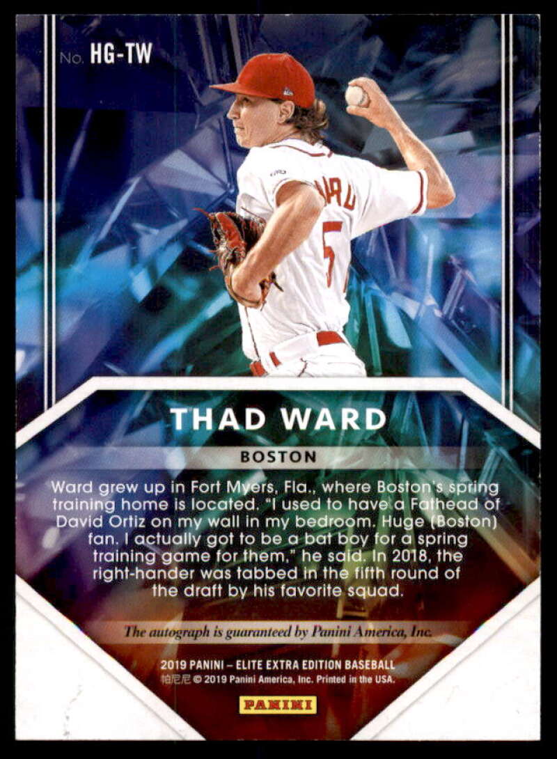 Thad Ward Rookie Card 2019 Elite Extra Edition Hidden Gems Autographs Red #28  Image 2