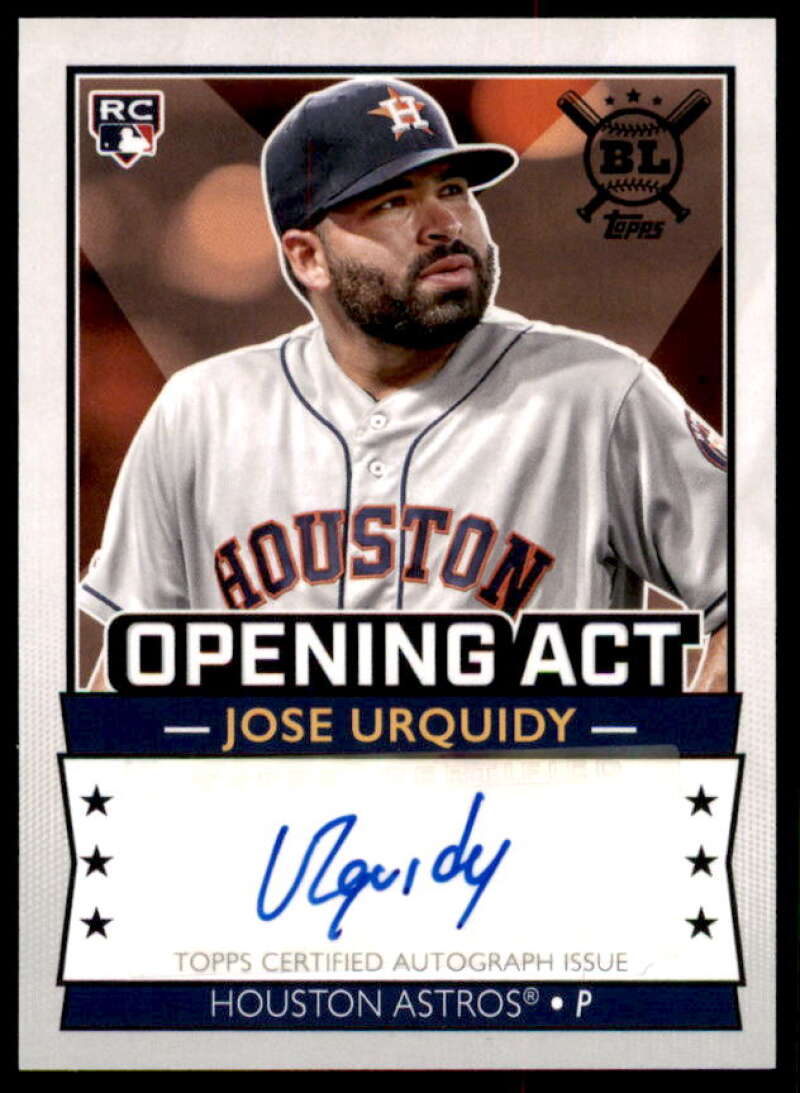 Jose Urquidy Rookie Card 2020 Topps Big League Opening Act Autographs #OAAJU  Image 1