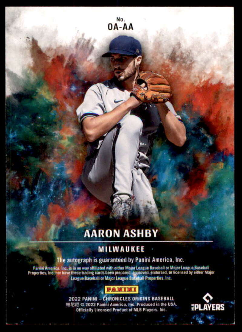 Aaron Ashby Rookie Card 2022 Panini Chronicles Origins Autographs #6  Image 2