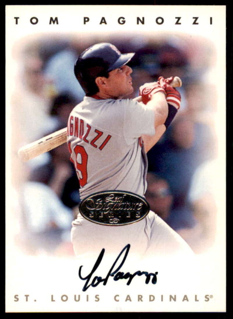 Tom Pagnozzi Card 1996 Leaf Signature Autographs Silver #175  Image 1