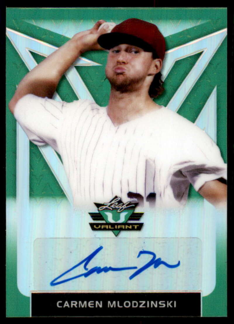 Carmen Mlodzinski Rookie Card 2020 Leaf Valiant Portrait Green #PACM2  Image 1