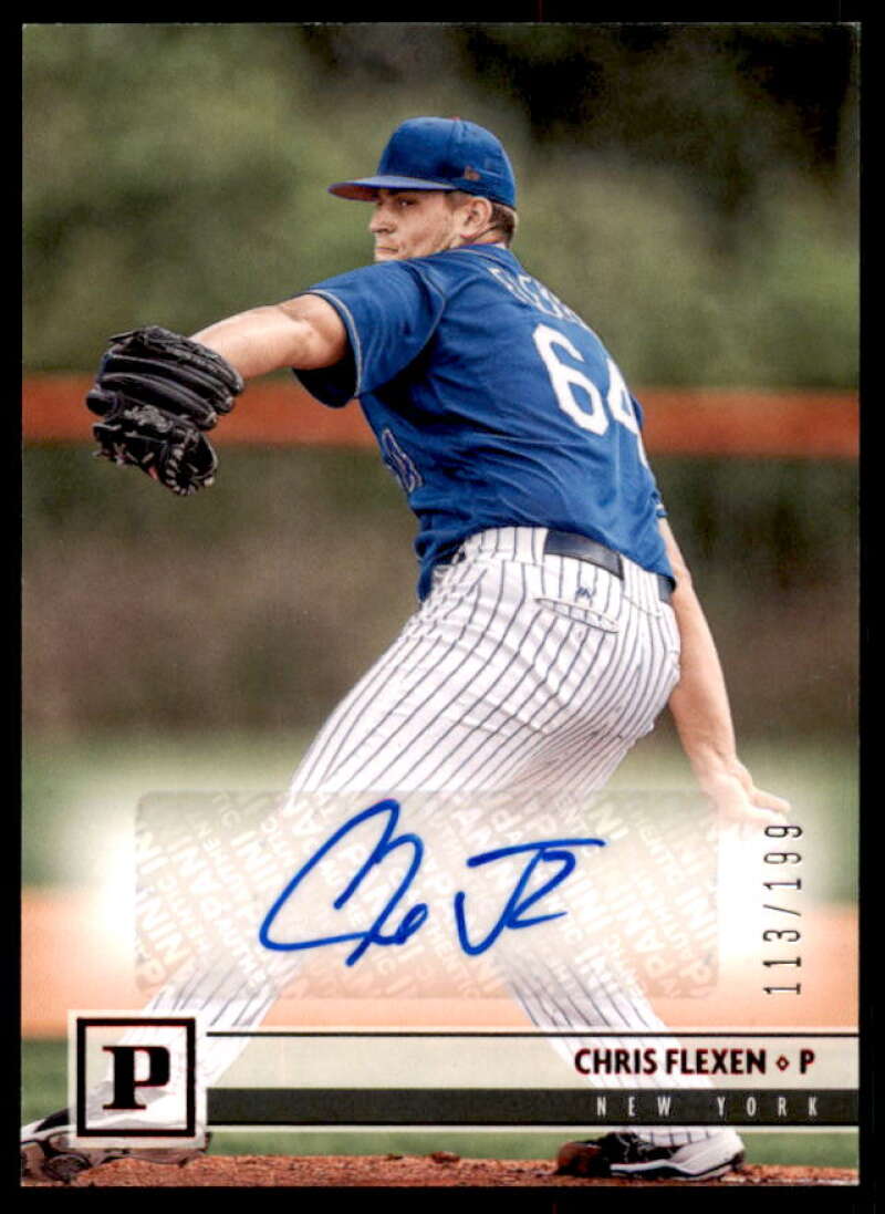 Chris Flexen Rookie Card 2018 Panini Signatures Red #14  Image 1