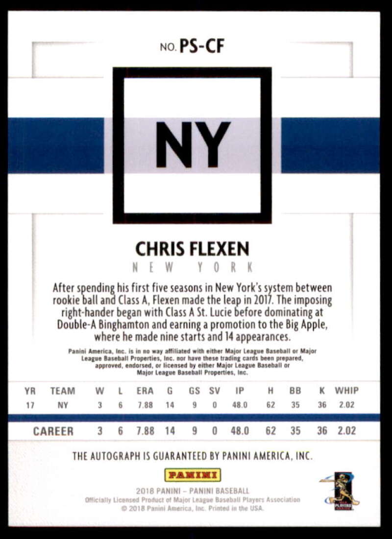 Chris Flexen Rookie Card 2018 Panini Signatures Red #14  Image 2
