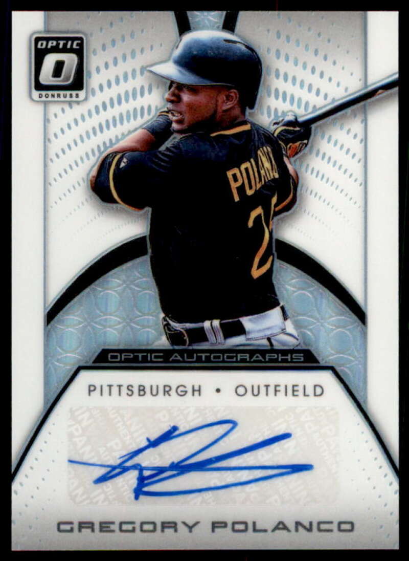 Gregory Polanco Rookie Card 2016 Donruss Optic Autographs #OAGP  Image 1