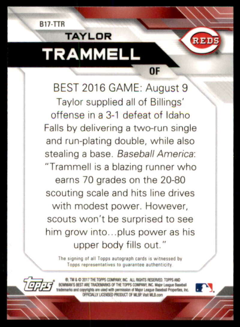 Taylor Trammell Rookie Card 2017 Bowman's Best Best of '17 Autographs #B17TTR  Image 2