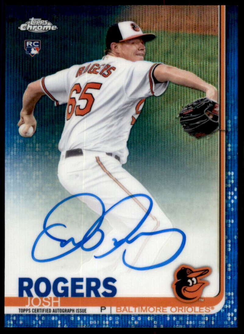 Josh Rogers Rookie 2019 Topps Chrome Rookie Autographs Blue Refractors #RAJR  Image 1