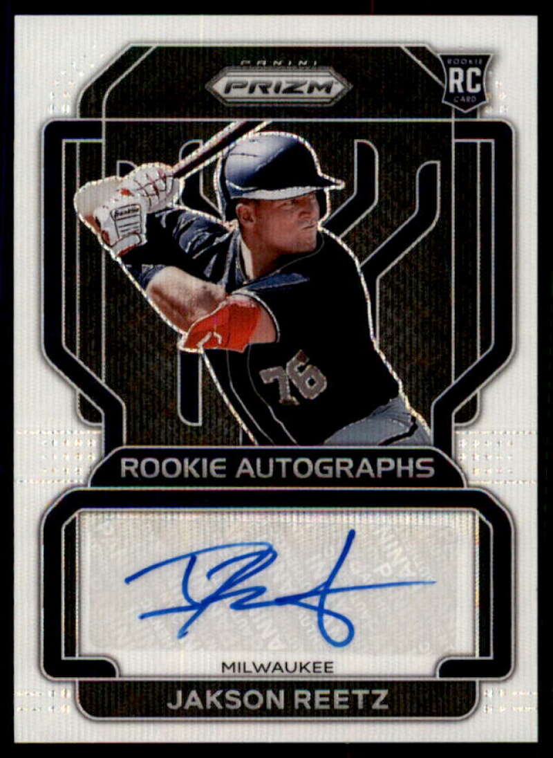 Jakson Reetz Rookie Card 2022 Panini Prizm Rookie Autographs Prizms Purple #85  Image 1